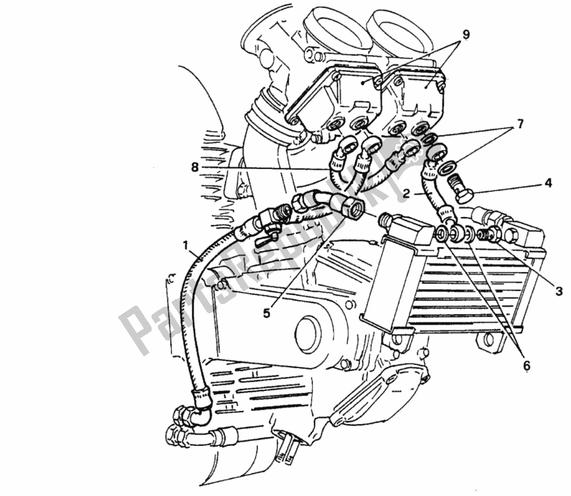 Todas as partes de Aquecimento Da Câmara Flutuante Dm 009757 do Ducati Supersport 750 SS 1992